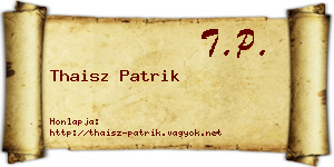 Thaisz Patrik névjegykártya